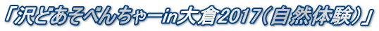 「沢どあそべんちゃーin大倉2017(自然体験)」